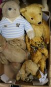 A collection of 20th century teddy bears and a stag (6)