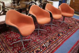 A set of 4 1960's la Fonda chairs designed by Charles and Ray Eames for Herman Miller