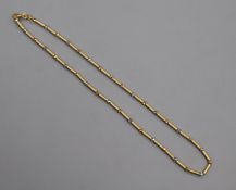 An Italian 18ct three-colour gold choker necklace, 37cm, 11.8 grams.