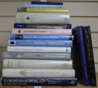 A quantity of reference books relating to pottery, porcelain, etc., including Meissen, Faience,