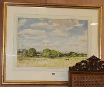 Llewellyn Petley Jones, watercolour, View of London from Richmond Park, signed and dated '65, 36 x