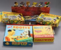 Two Disney jigsaws c.1940, two Sooty Games and a Bruin, Rainbow comic ring game (5)