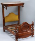 A 19th century apprentice piece half tester miniature mahogany bed