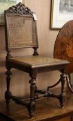 A French caned oak salon chair