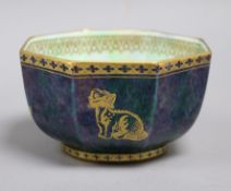 A small Wedgwood lustre octagonal bowl length 11.5cm