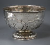 An Edwardian repousse silver rose bowl, London, 1901, 19.7cm, 12 oz.