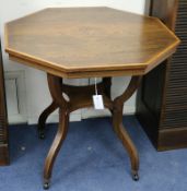 An Edwardian inlaid rosewood octagonal table W.76.5cm