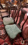 Two pairs of 18th century dining chairs