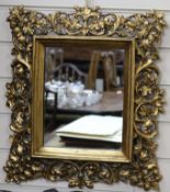 A Florentine framed wall mirror W.44cm
