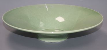 A circular celadon dish diameter 36cm