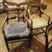 Two early 19th century elbow chairs
