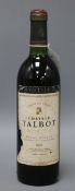 One bottle of Chateau Talbot, 1979.