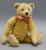 A 1920's Steiff teddy bear, Rachel, with golden mohair, brown and black glass eyes, pronounced