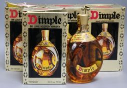 Four boxed bottles of Haig Dimple scotch whisky