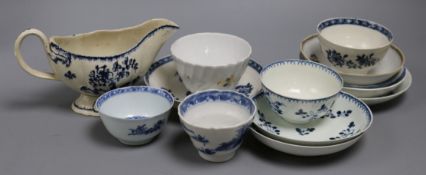 Thirteen pieces of 18th century English porcelain and pottery