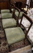 A set of six Victorian walnut dining chairs