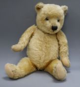 A 1903's Chiltern teddy bear, Joe, with golden mohair, large clear and black glass eyes,