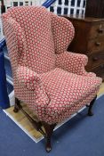 A George I style wingback armchair