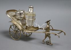 A Chinese plated rickshaw cruet