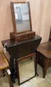 A Georgian commode, a gateleg table and two toilet mirrors