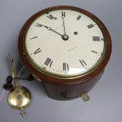 Ellis of Exeter. A 19th century 8 inch convex wall dial diameter 23cm