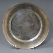 A late Victorian Australian white metal dish, by H. Steiner, 19cm, 10 oz.