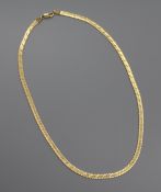 A 14ct gold brick-link necklace, 16.5 grams.