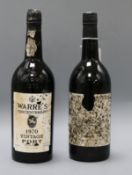 Two bottle of port: Warres 1970 and Smith Woodhouse, 1983?.