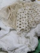 A christening gown, lace and linen