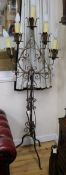 A five light gilt metal standard lamp