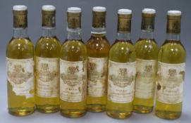 Seven half bottles of Chateau Coutet a Barsac, 1983.