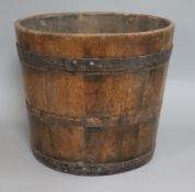 A coopered oak bucket height 26cm