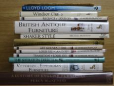 A quantity of reference books relating to furniture including Sheraton, Shaker Style, Lloyd Loom,