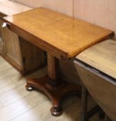 A William IV birds eye maple card table W.92cm