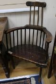 An early 19th century and later rustic pine chair