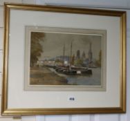 Thomas Bush Hardy (1842-1897),watercolour'Rouen' (Sketch from Nature)signed, inscribed and dated