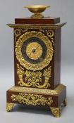 An ormolu and mahogany mantel clock height 31cm