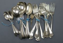 A quantity of George V and later silver flatware, 35.5 oz.