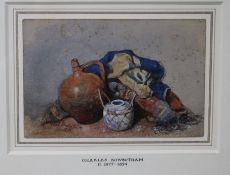 Charles Rowbotham, watercolour, Still life, signed and dated 1875 11 x 16cm