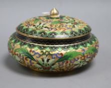 A cloisonne jar and cover diameter 14.5cm