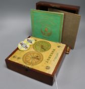 Loysel's Patent Chivalric Game of Tournoy, c.1870, mahogany cased with twenty four playing pieces,