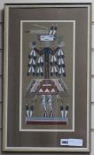 A Navaho sand painting, Phoenix 40 x 19cm