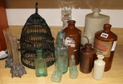 A quantity of Stoneware jars, glass bottles, etc.