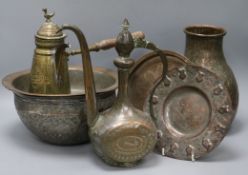 A collection of Persian and Indian metalware (7)