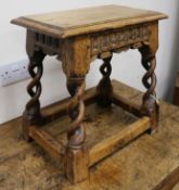 An oak joynt stool W.46cm