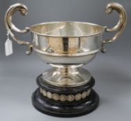 A George V silver two handled presentation trophy bowl, Robert William Jay, Birmingham, 1931, bowl