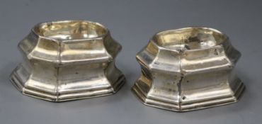 A pair of George I silver trencher salts, John Richardson?, London, 1721, (a.f.), 83mm.