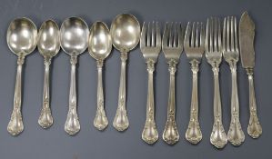 Eleven items of American sterling silver flatware, 12.5 oz.