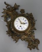 A Louis XV revival bronze cartel clock, late 19th century length 50cm