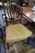 A set of six Hepplewhite style mahogany dining chairs